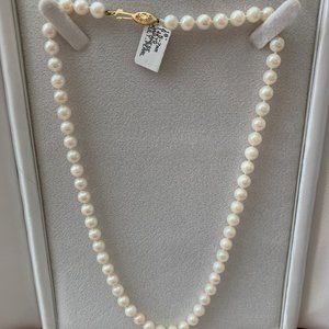 6.5-7mm Japanese Akoya Cultured Pearl Necklace 14k